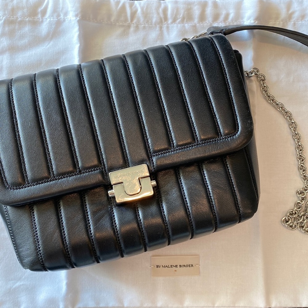 By Malene Birger Black Quilted Leather Shoulder Bag